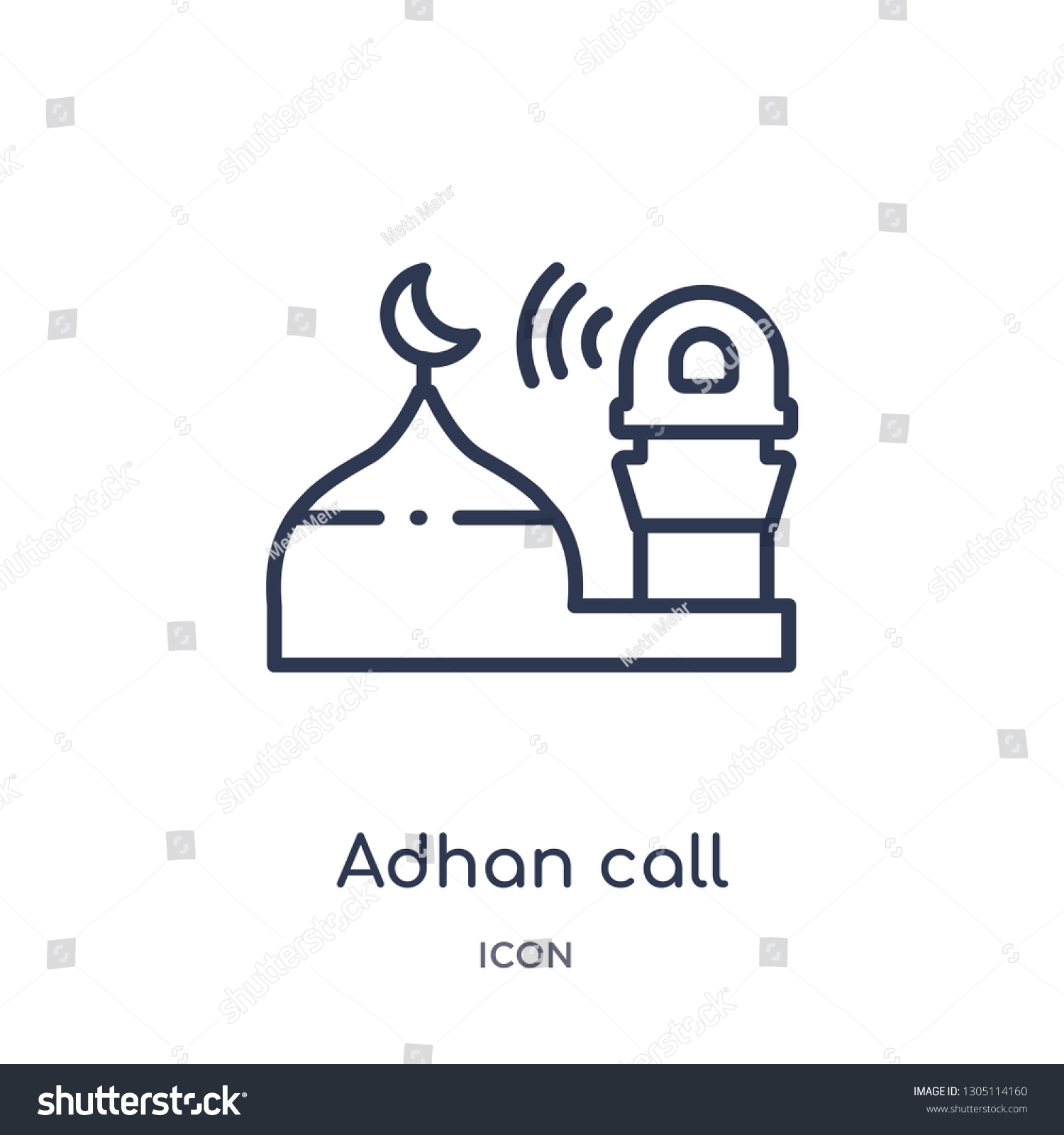 adhan call icon from religion outline collection - Royalty Free Stock ...