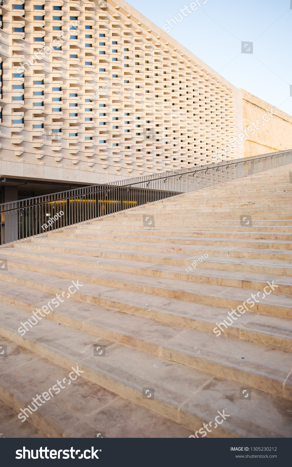 Stairs beside the new Parliament building of Malta designed by Renzo Piano. #1305230212