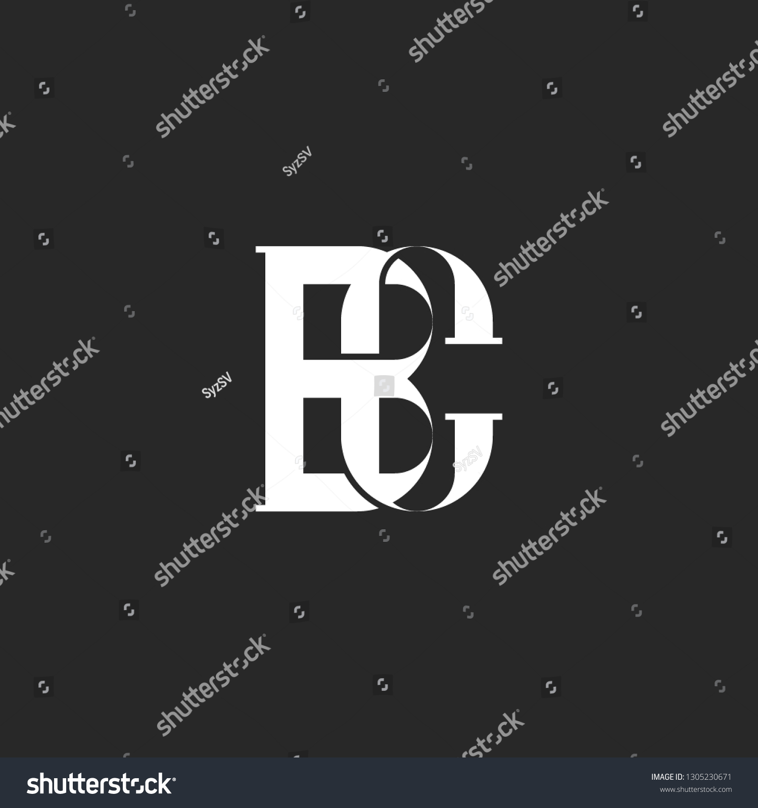 A monogram of two interlacing letters B and C, - Royalty Free Stock ...