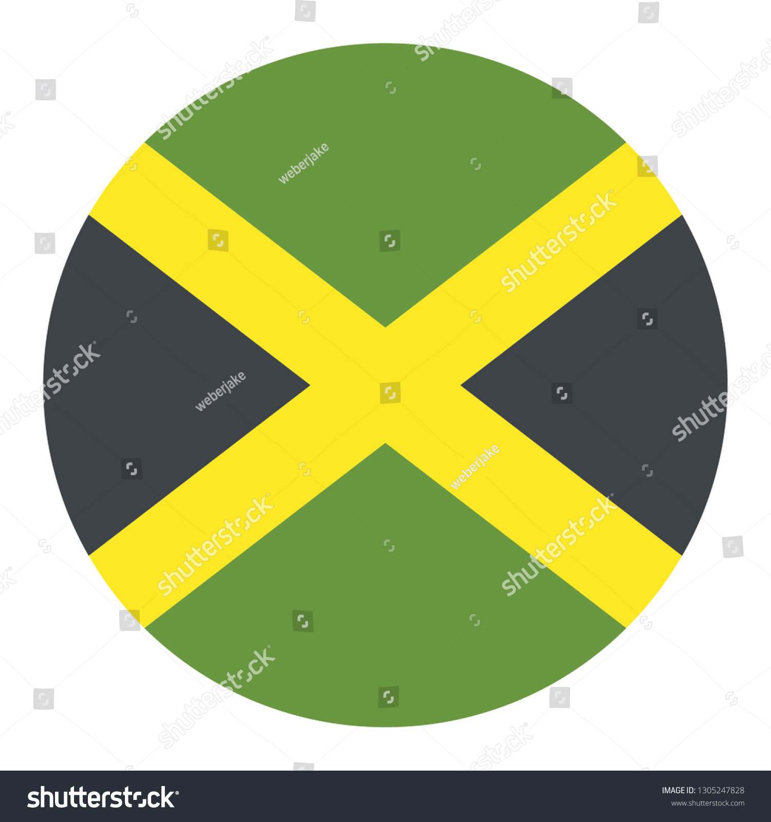 Circular Design Flag Jamaica Royalty Free Stock Vector 1305247828 8924