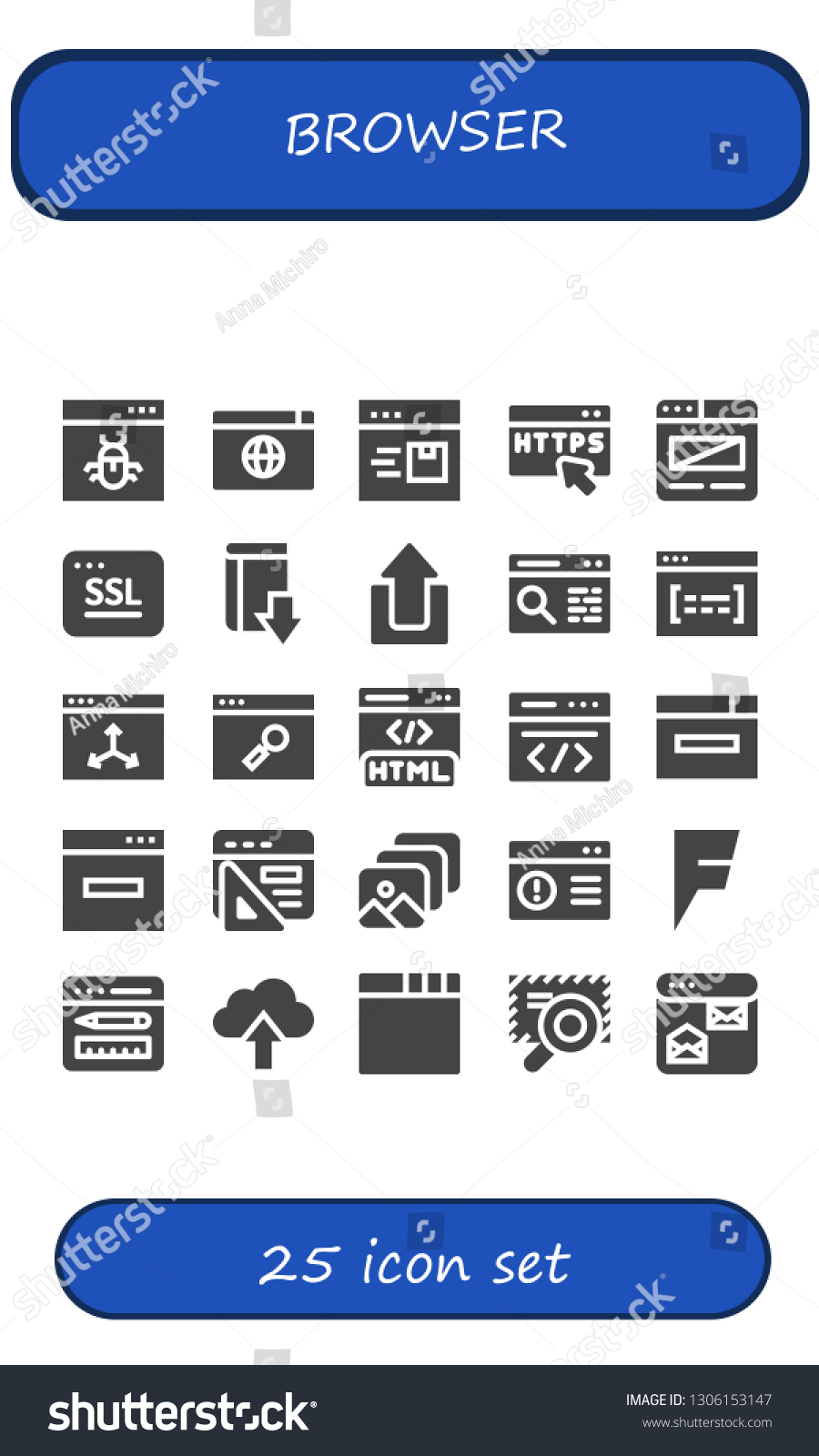 Browser Icon Set Filled Browser Icons Royalty Free Stock Vector Avopix Com