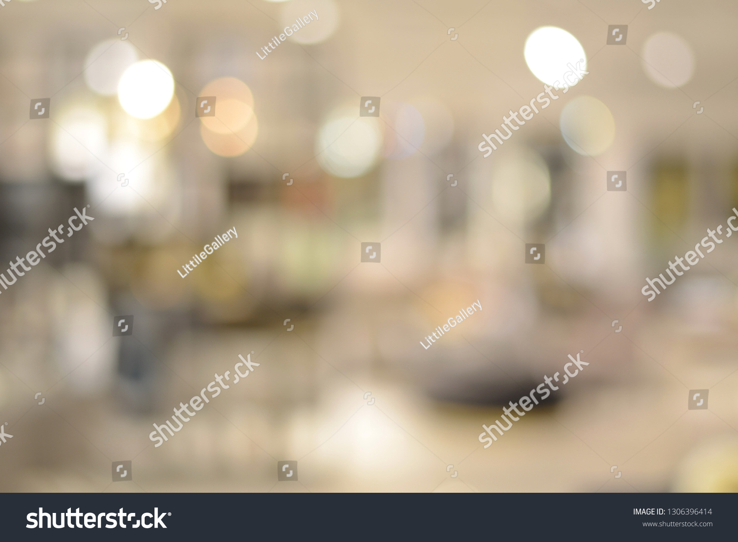 Blurred image of living room with light bokeh for background,use for backdrop or web design,interior design. #1306396414