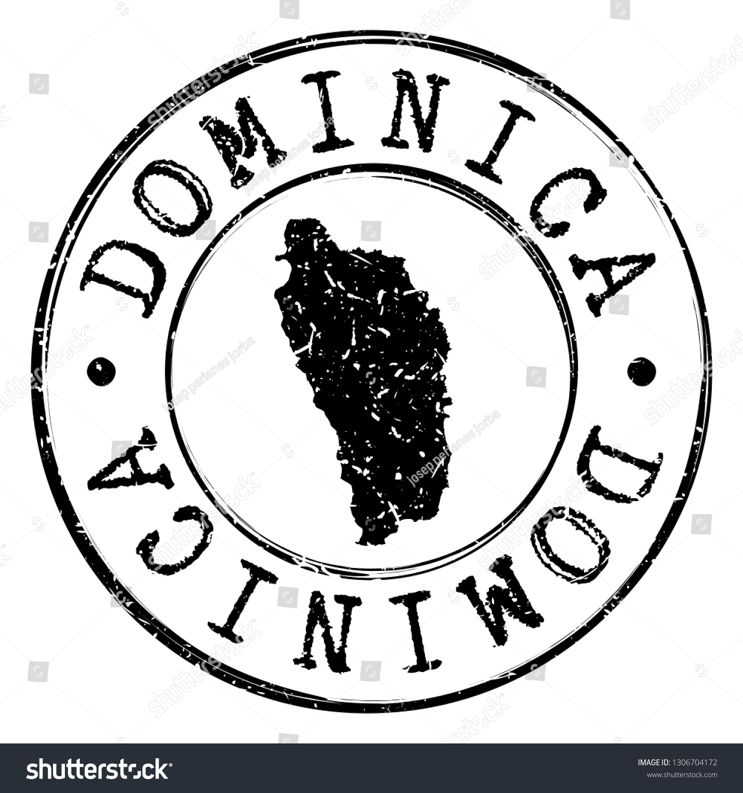 Dominica Stamp Postal Map Silhouette Seal Royalty Free Stock Vector