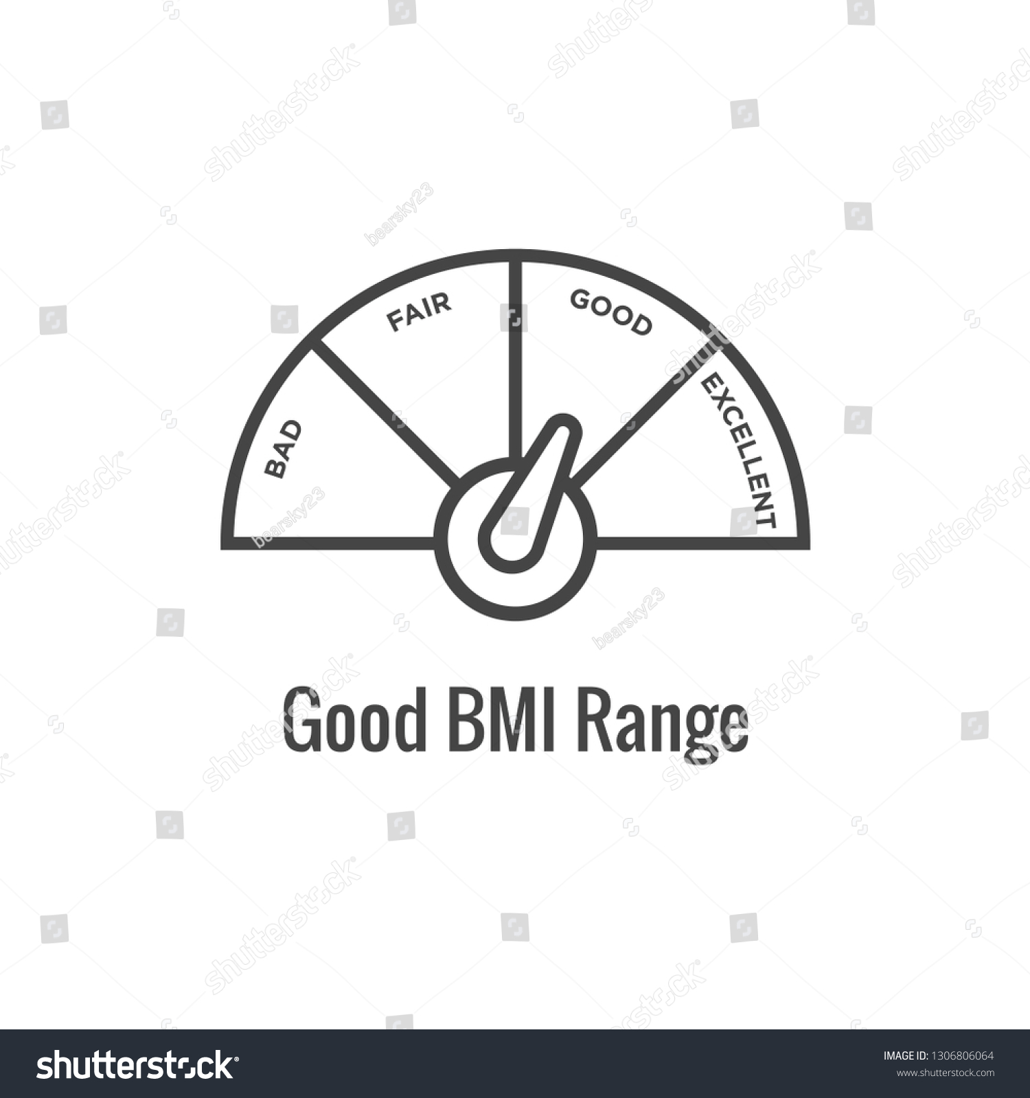 Bmi Body Mass Index Icon W Image Portraying Royalty Free Stock Vector 1306806064 0288