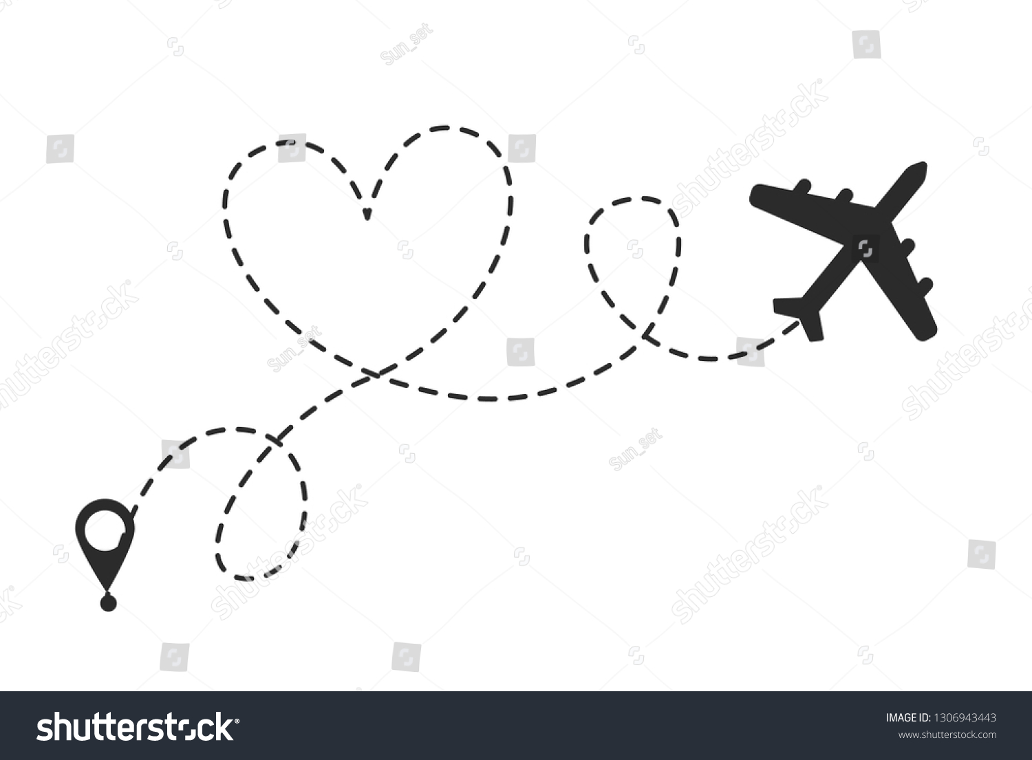 Airplane makes heart in the sky. Valentine day - Royalty Free Stock ...