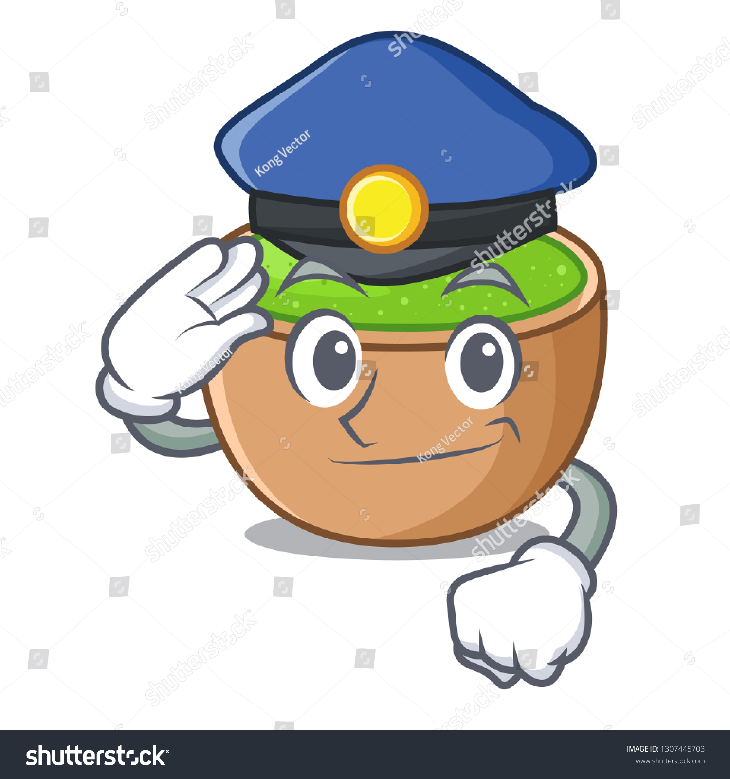 Police matcha powder in a character bowl - Royalty Free Stock Vector ...