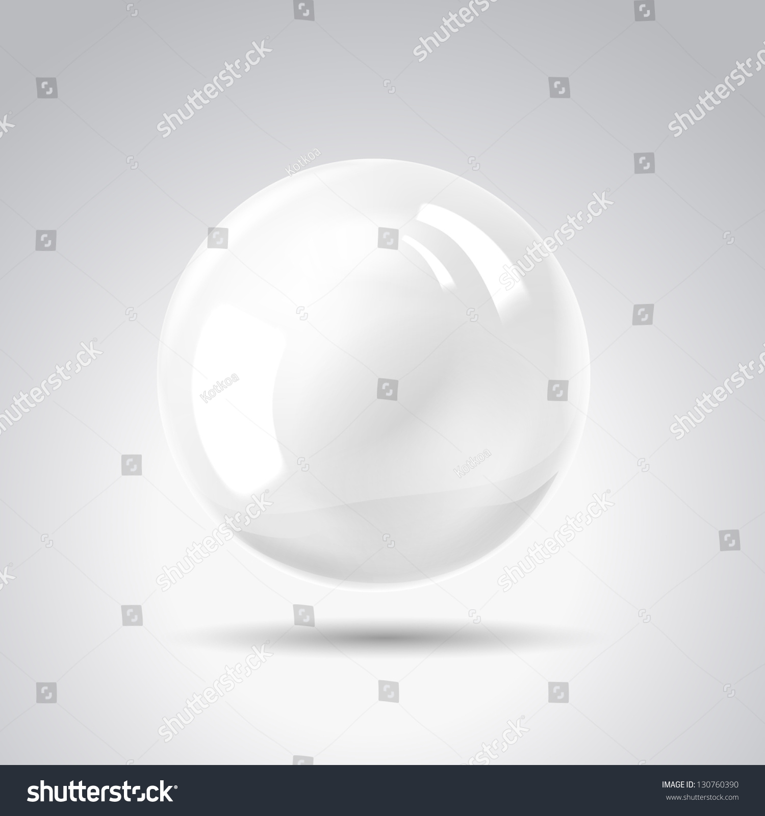 White pearl. Vector illustration, contains transparencies, gradients and effects. #130760390