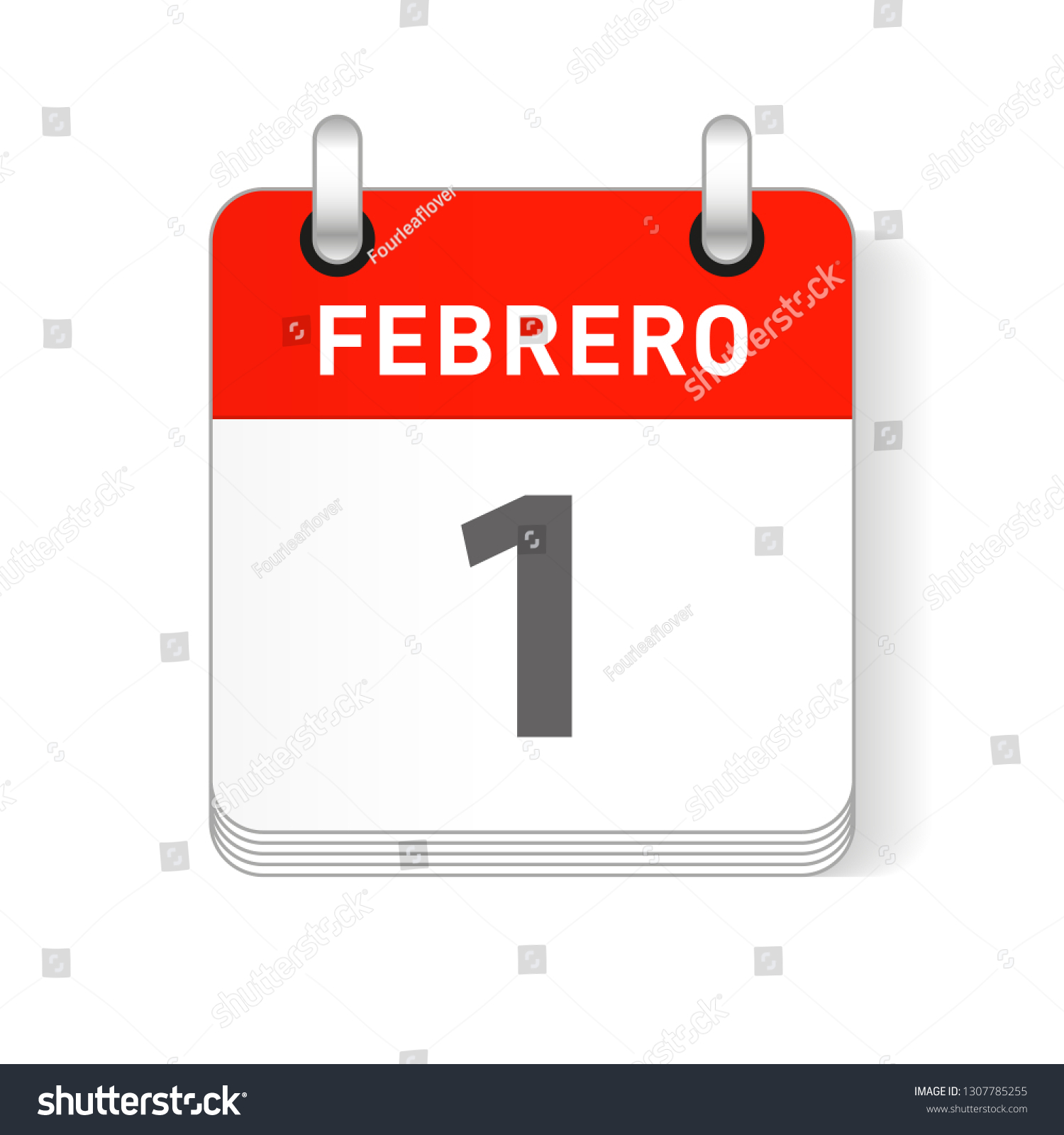 Febrero 1, February 1 date visible on a page a - Royalty Free Stock ...