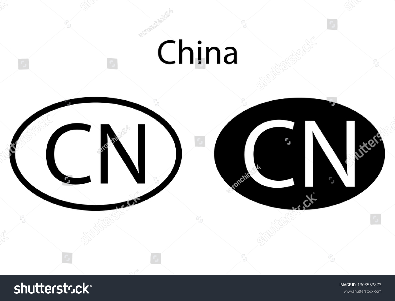 China country code icon. Iso code country Royalty Free Stock Vector