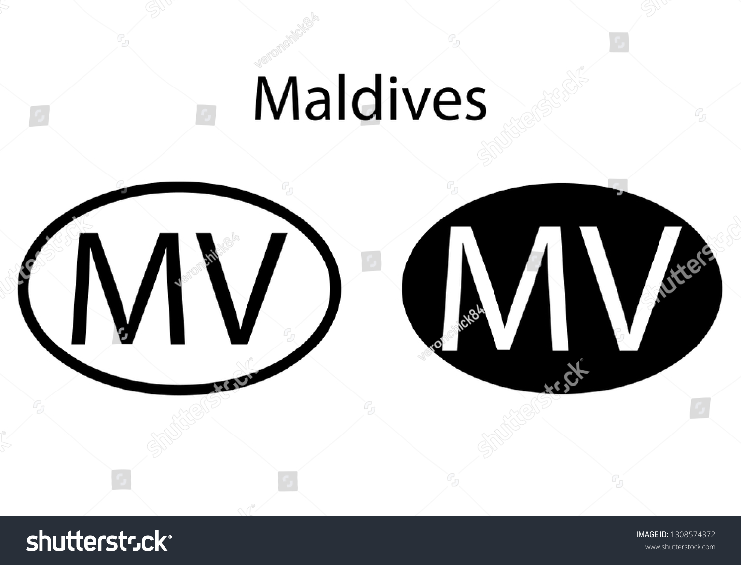 Maldives Country Code Icon Iso Code Country Royalty Free Stock