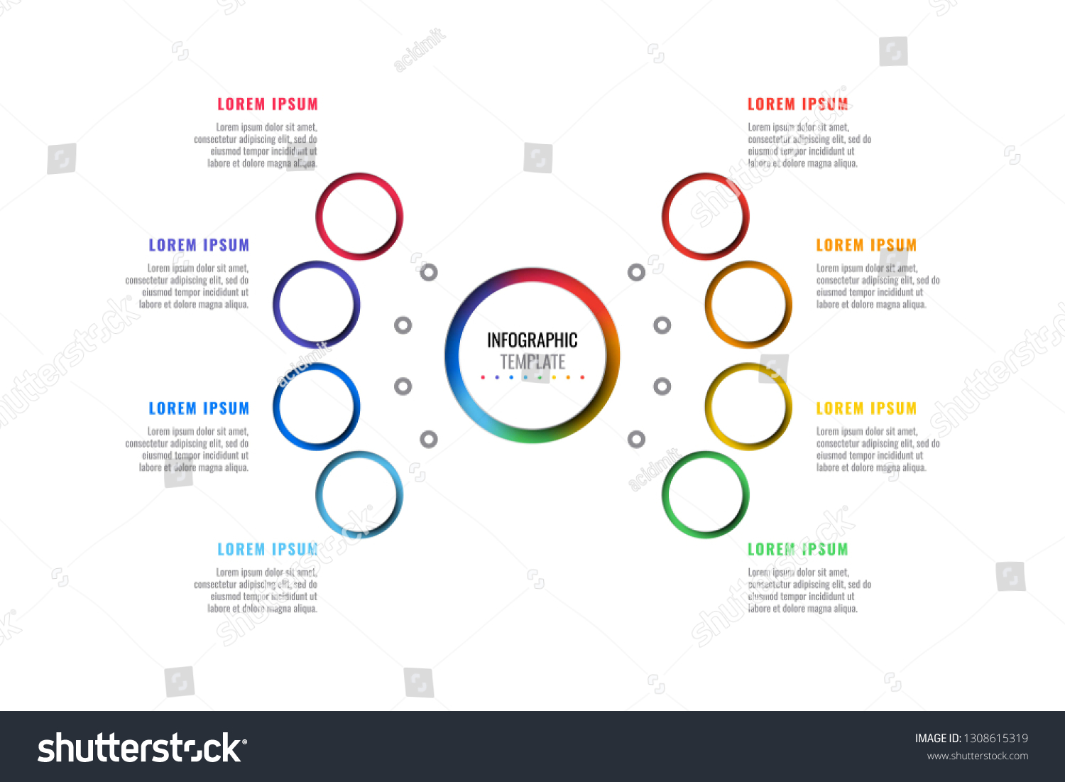 Eight Steps Design Layout Infographic Template - Royalty Free Stock ...