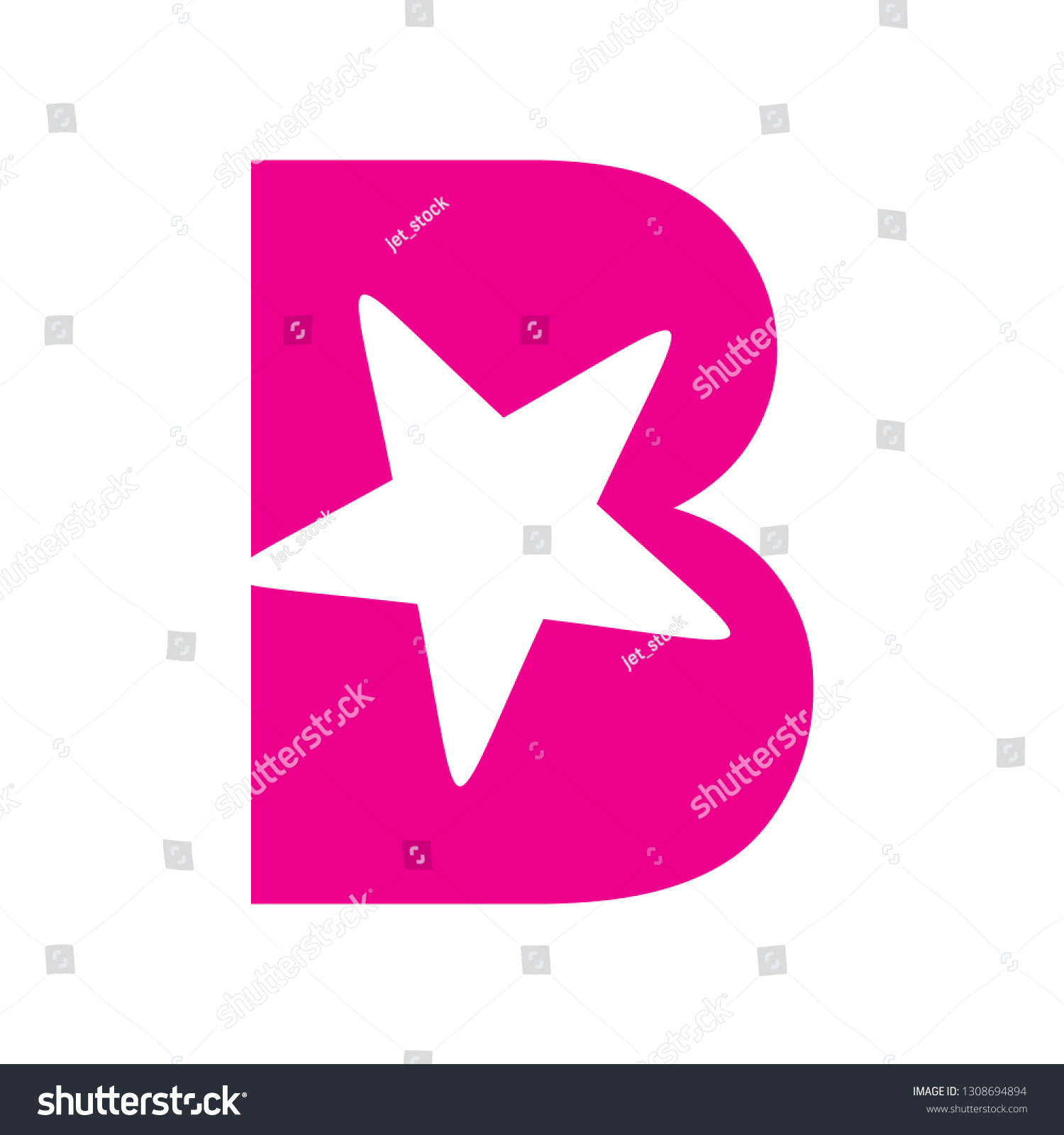 B Star Logo - Royalty Free Stock Vector 1308694894 - Avopix.com