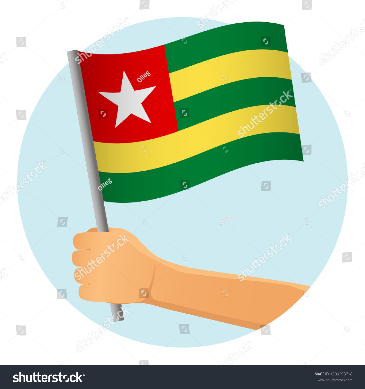 Togo flag in hand. Patriotic background. - Royalty Free Stock Photo ...