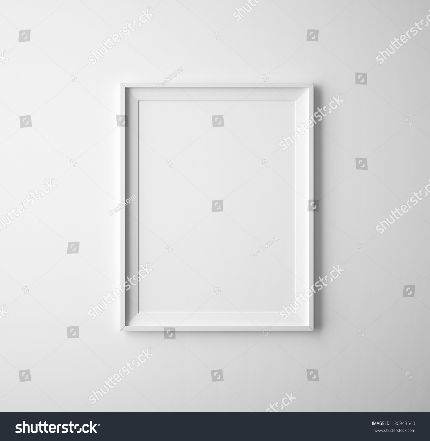 blank paper frames on white wall #130943540