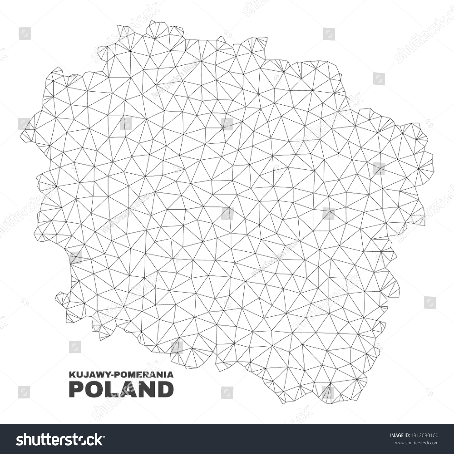 Abstract Kujawy-Pomerania Province map isolated - Royalty Free Stock ...