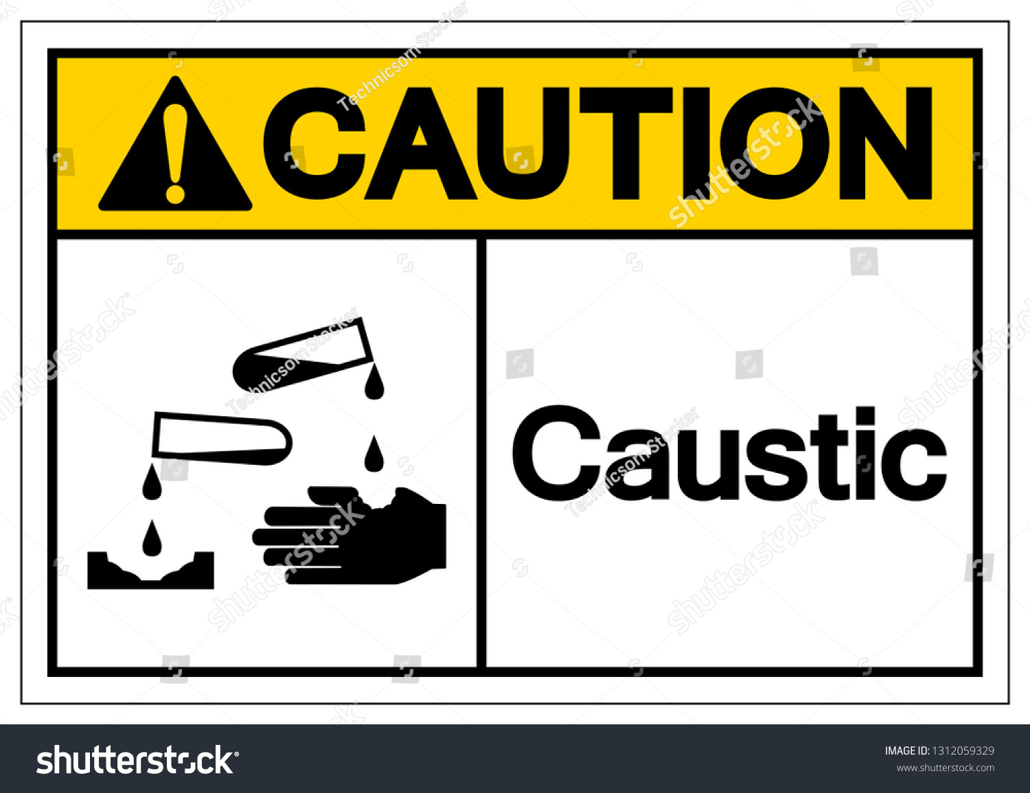 Caution Caustic Symbol Sign Vector Illustration Royalty Free Stock Vector 1312059329 Avopix Com