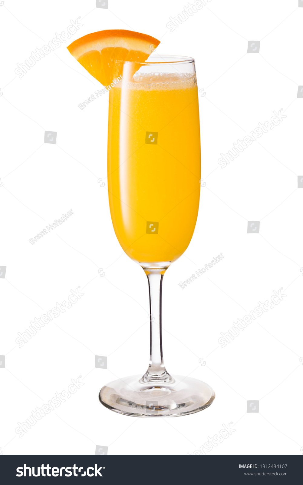 Vodka Orange Juice Mimosa Cocktail on White with a Clipping Path #1312434107
