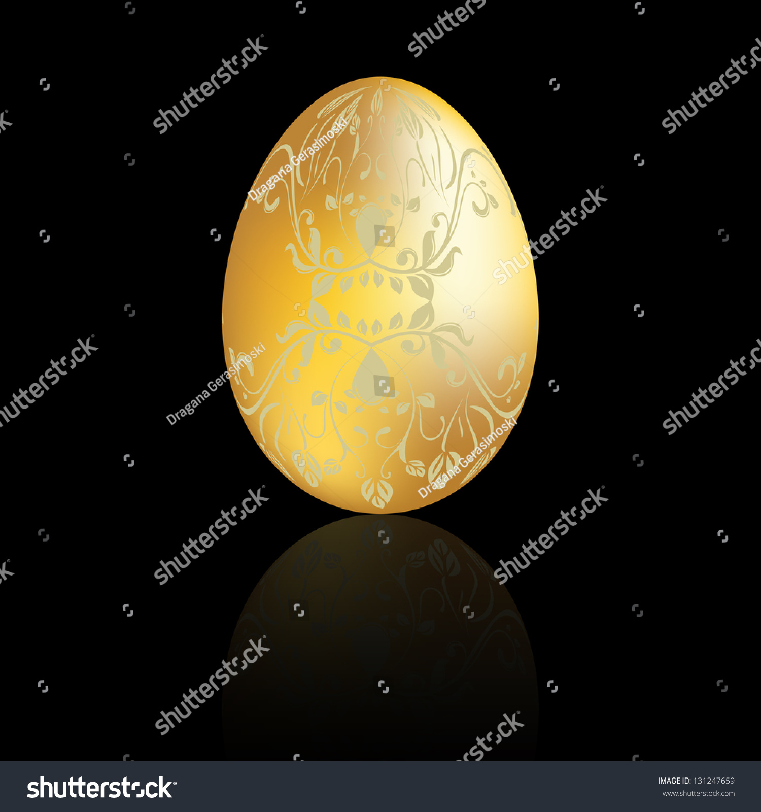 Golden Easter egg with swirl #131247659