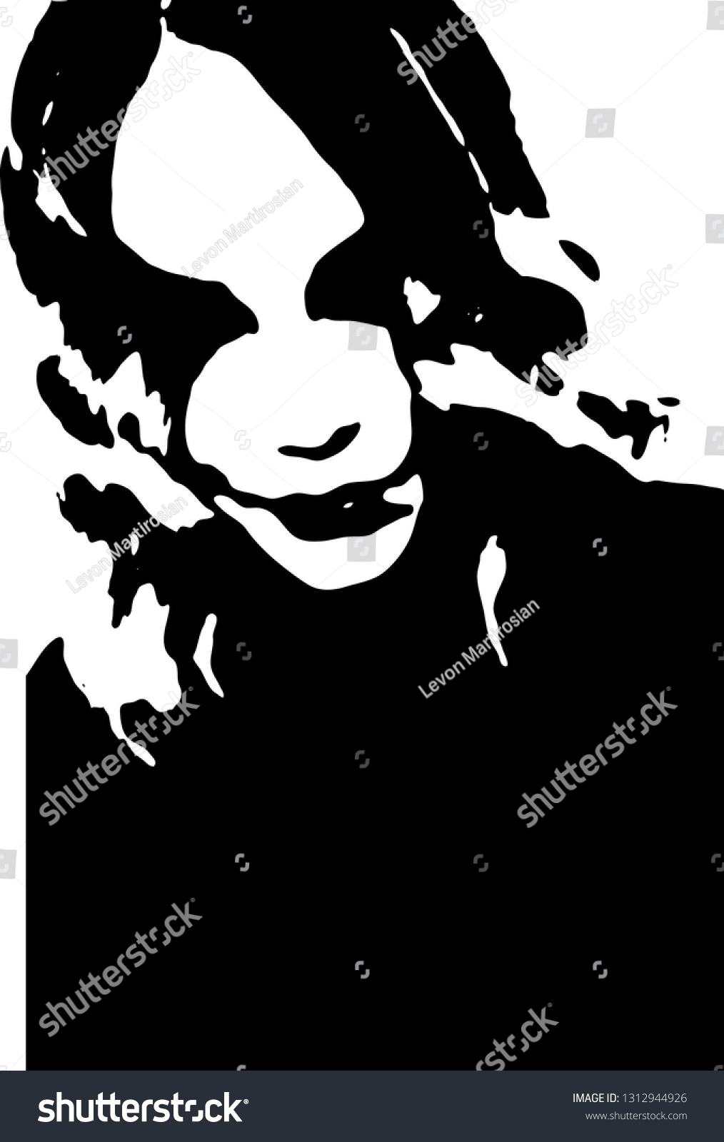Sexy Young Woman Graffiti Stencil Face Vector Royalty Free Stock Vector 1312944926 4887