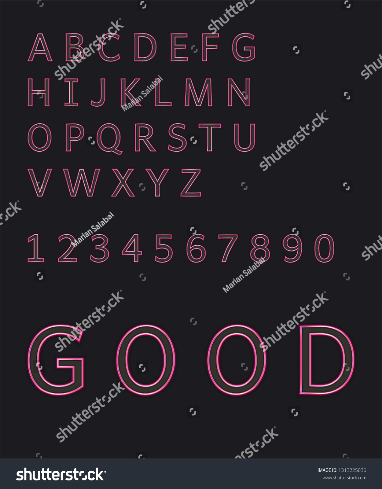 design art modern neon alphabet #1313225036