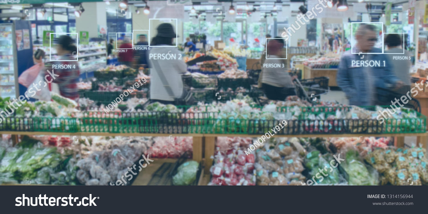 iot smart retail use computer vision, sensor fusion and deep learning concept, automatically detects when products are taken from or returned to the shelves and keeps track of them in a virtual cart. #1314156944
