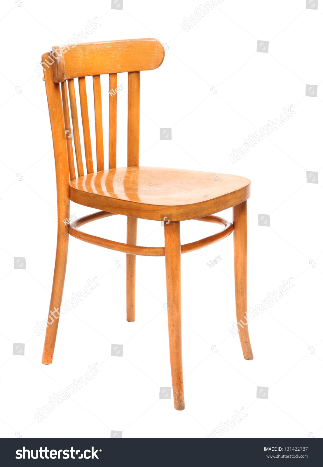 Classic wooden chair on a white background. #131422787