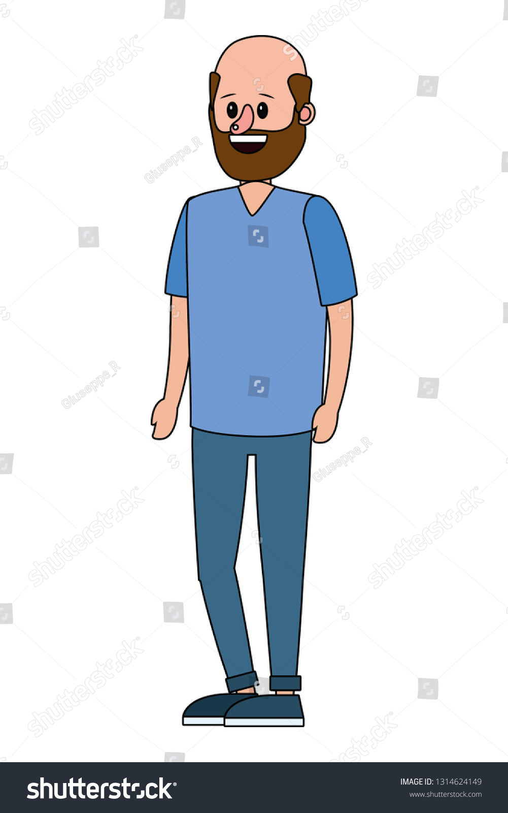 Man Body Cartoon Royalty Free Stock Vector 1314624149