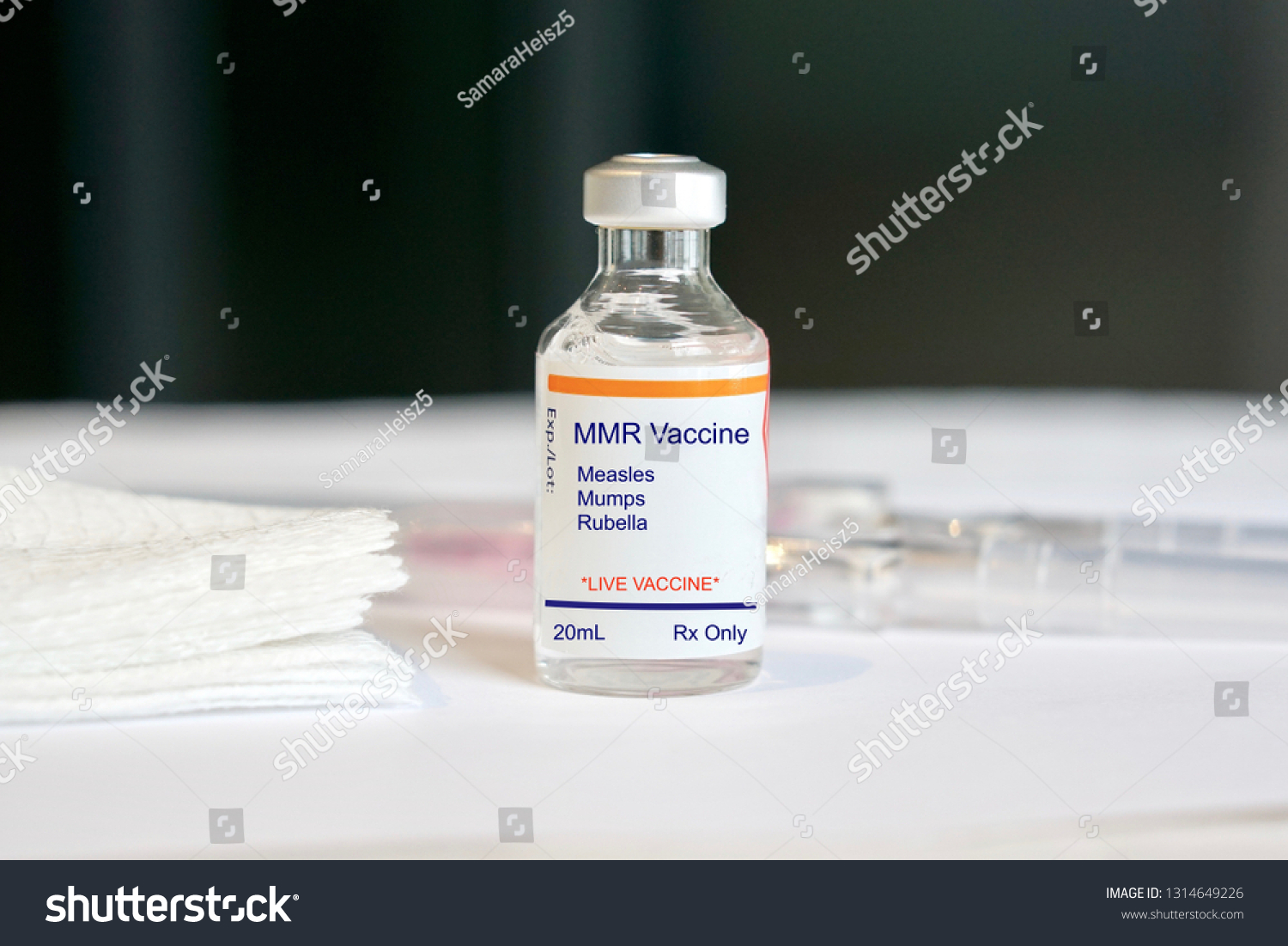 Concept of a MMR vaccine for Measles, Mumps, and Rubella as outbreaks occur resulting from anti-vaccination people #1314649226
