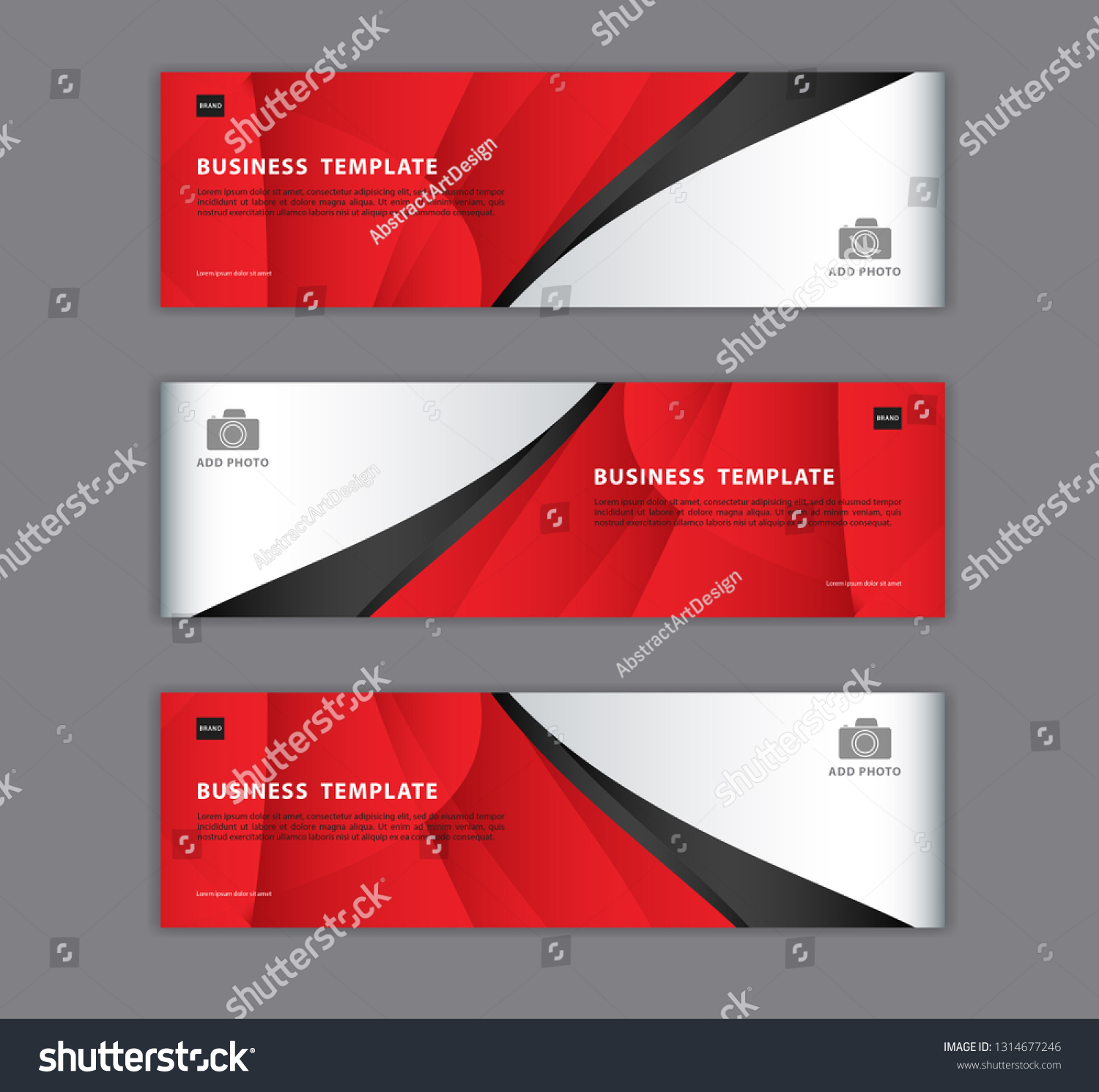 Red banner design template vector illustration, Geometric, polygonal Abstract background, texture, advertisement layout. web page. header for website. Graphic for billboard, gift voucher, card.  #1314677246