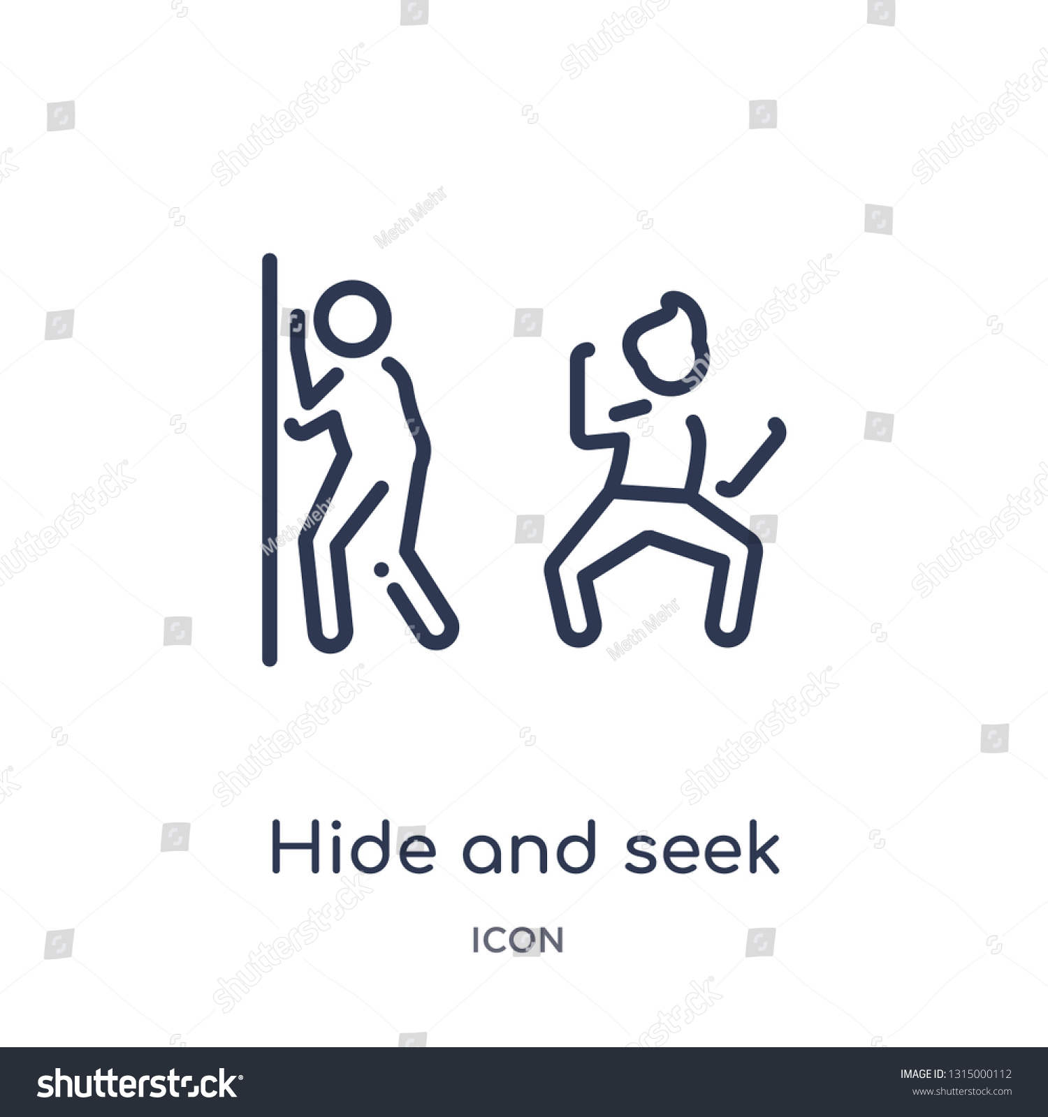 Hide And Seek Icon From People Outline Royalty Free Stock Vector 1315000112