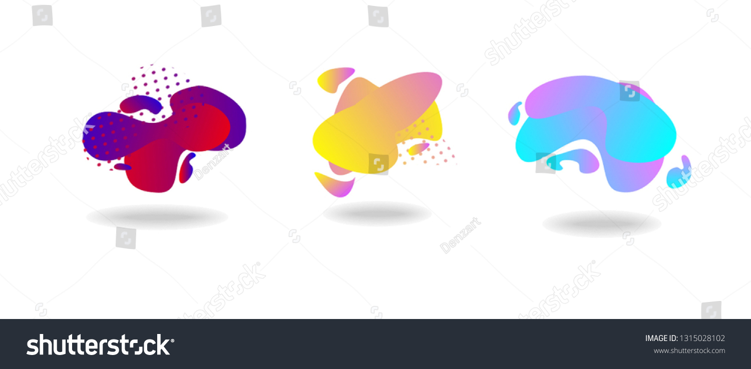 Fluid color overlap gradient background. Vector creative neon color splash shapes design. Color abstract liquid shape, halftone patterns #1315028102