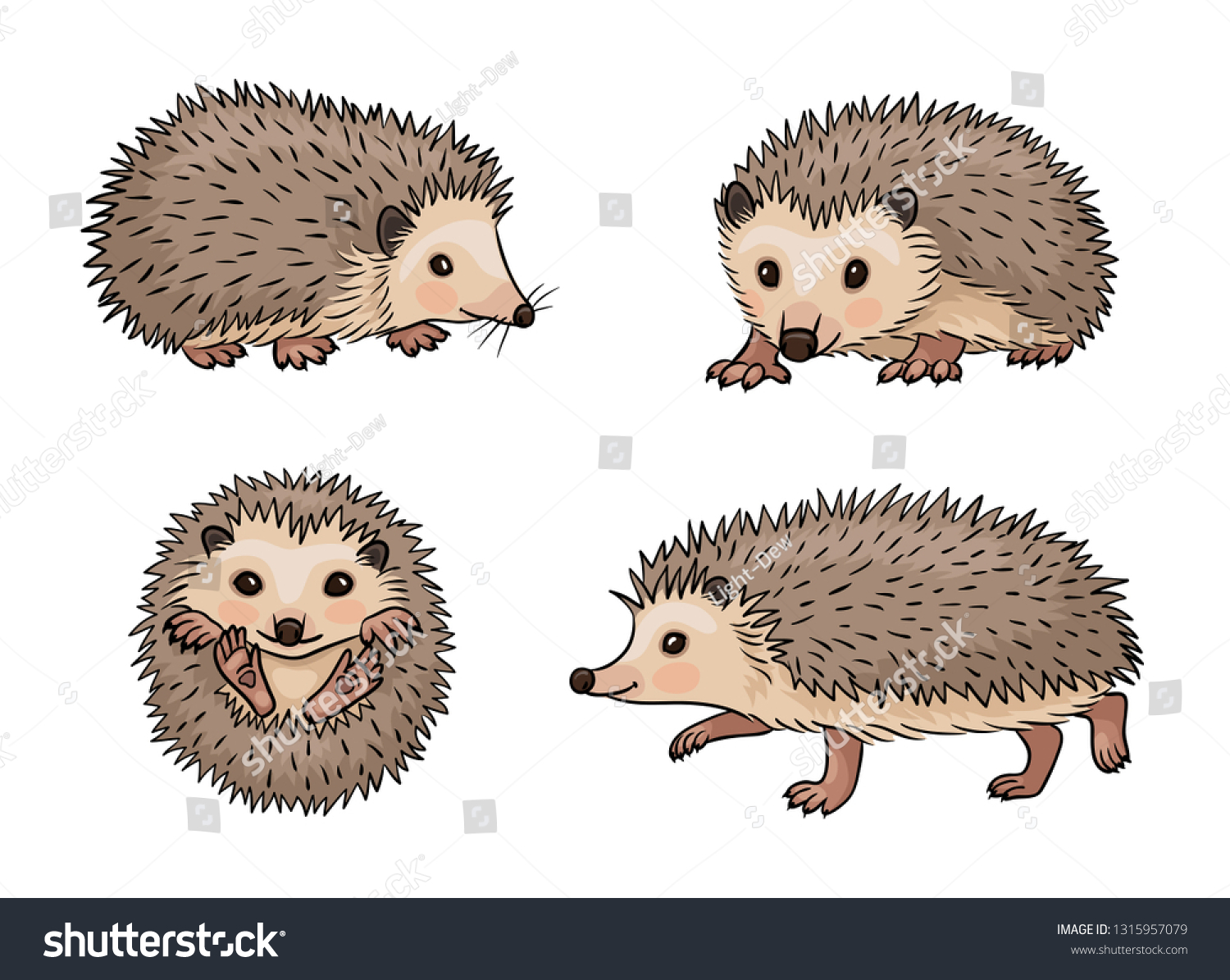 Cute hedgehogs. Vector illustration. EPS8 - Royalty Free Stock Vector ...