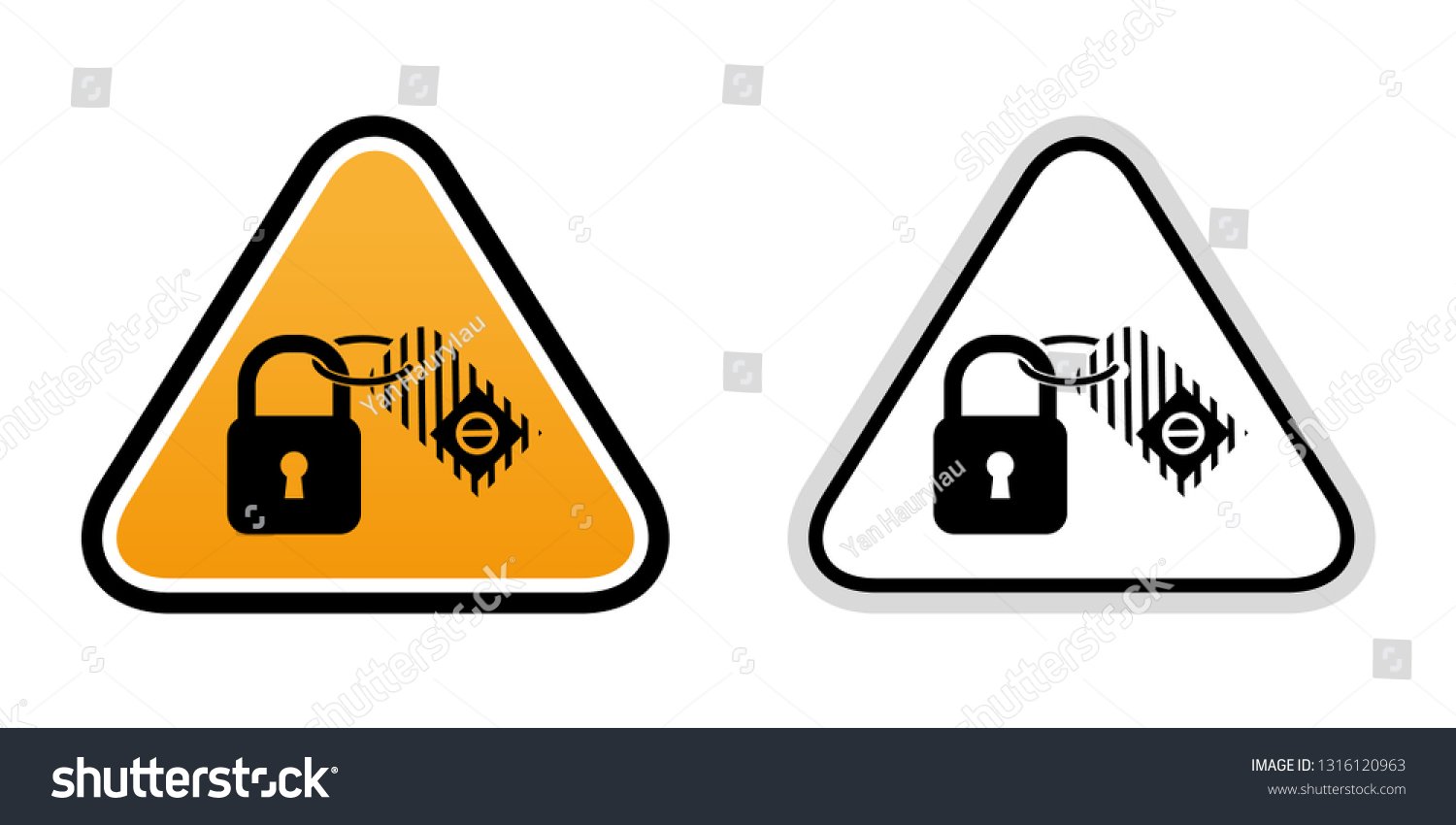 Lockout tagout lock mark icon. Vector graphics. - Royalty Free Stock ...