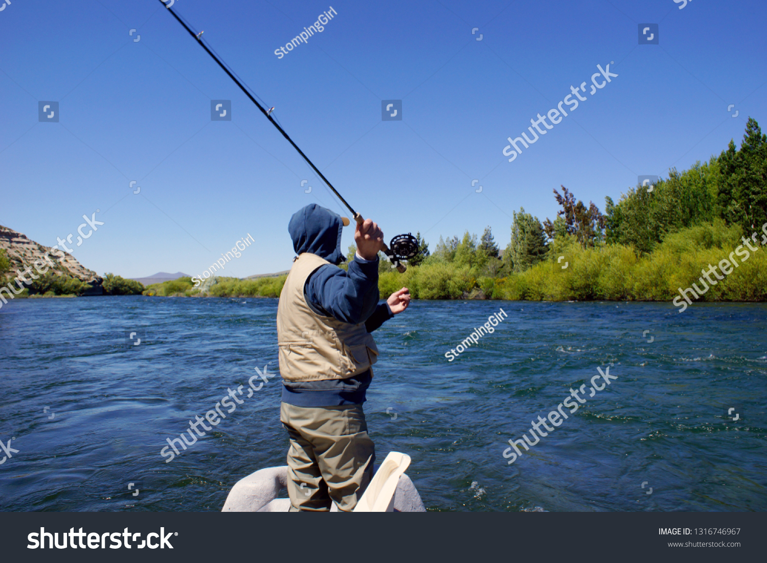 Fly fishing on the Chimehuin River  #1316746967