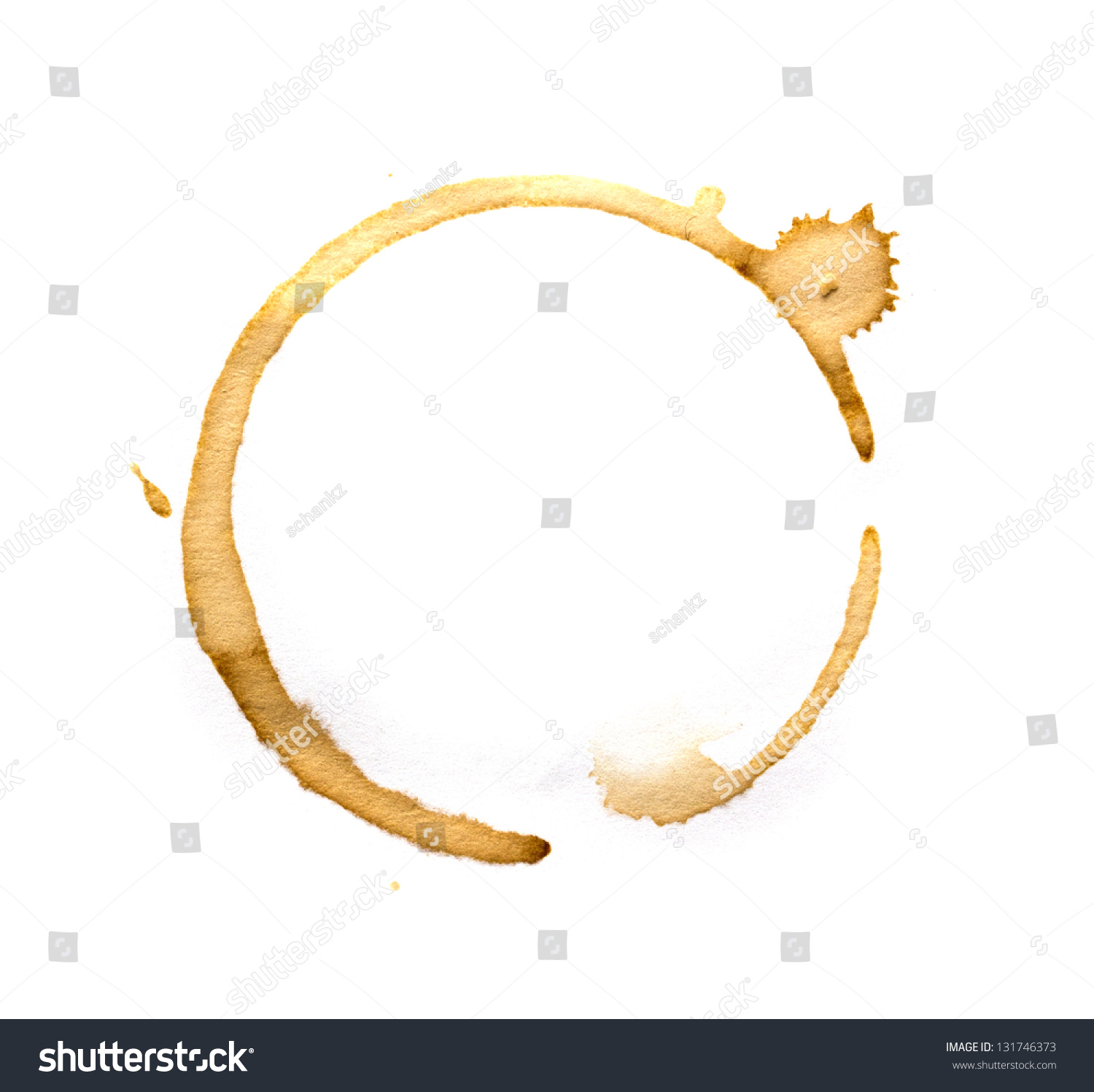 Coffee cup rings isolated on a white background. #131746373