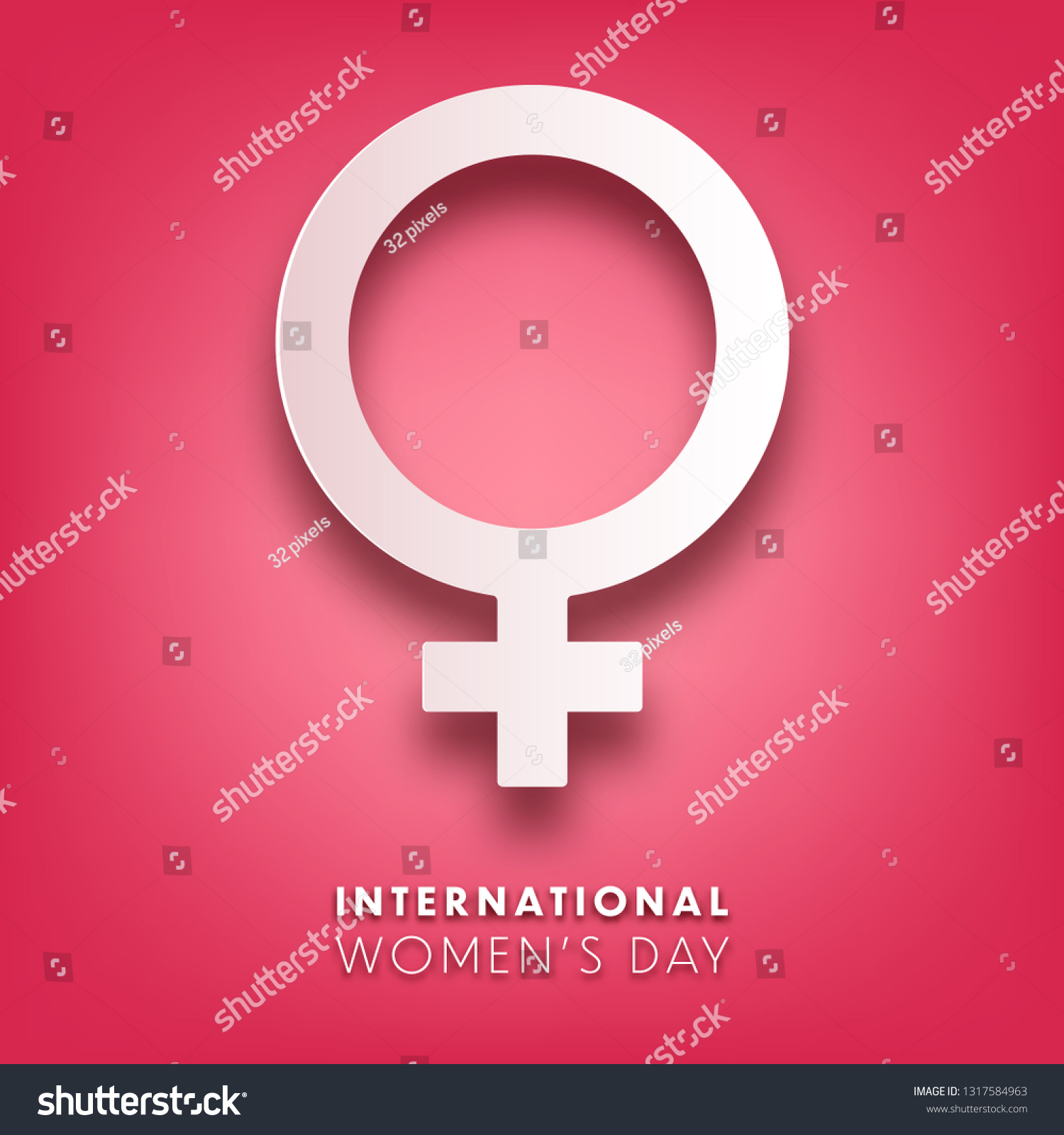 Women's day background with text. March 8 international holiday. Paper greeting card with number and date. Vector illustration. #1317584963