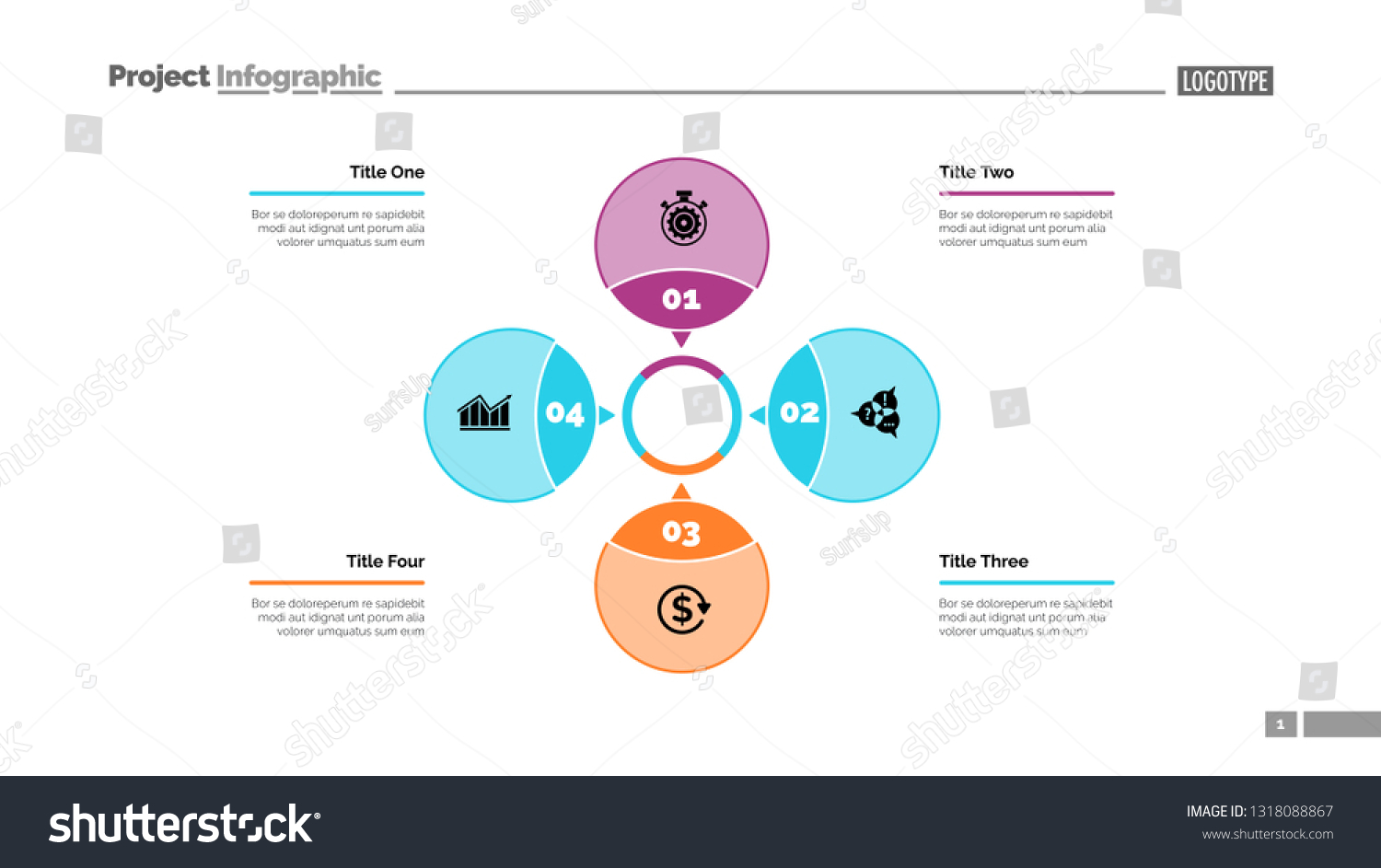 Four petals process chart slide template. - Royalty Free Stock Vector ...