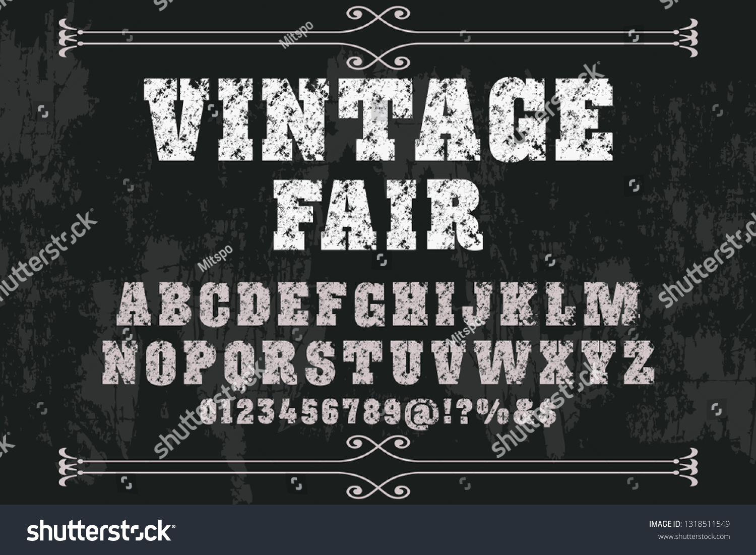 Vintage Font handcrafted vector script alphabet - Royalty Free Stock ...