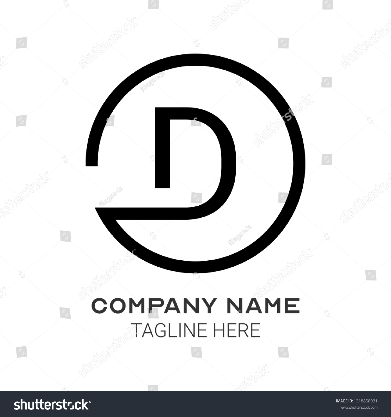 D inital letter logo design - Royalty Free Stock Vector 1318858931 ...