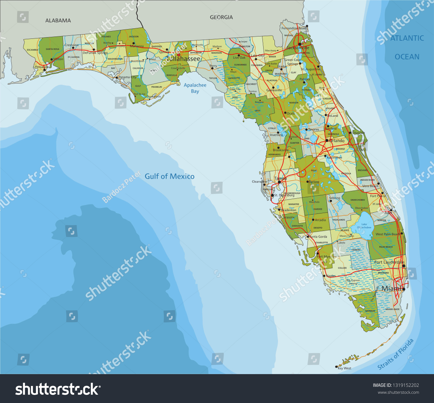 Highly detailed editable political map with - Royalty Free Stock Vector ...