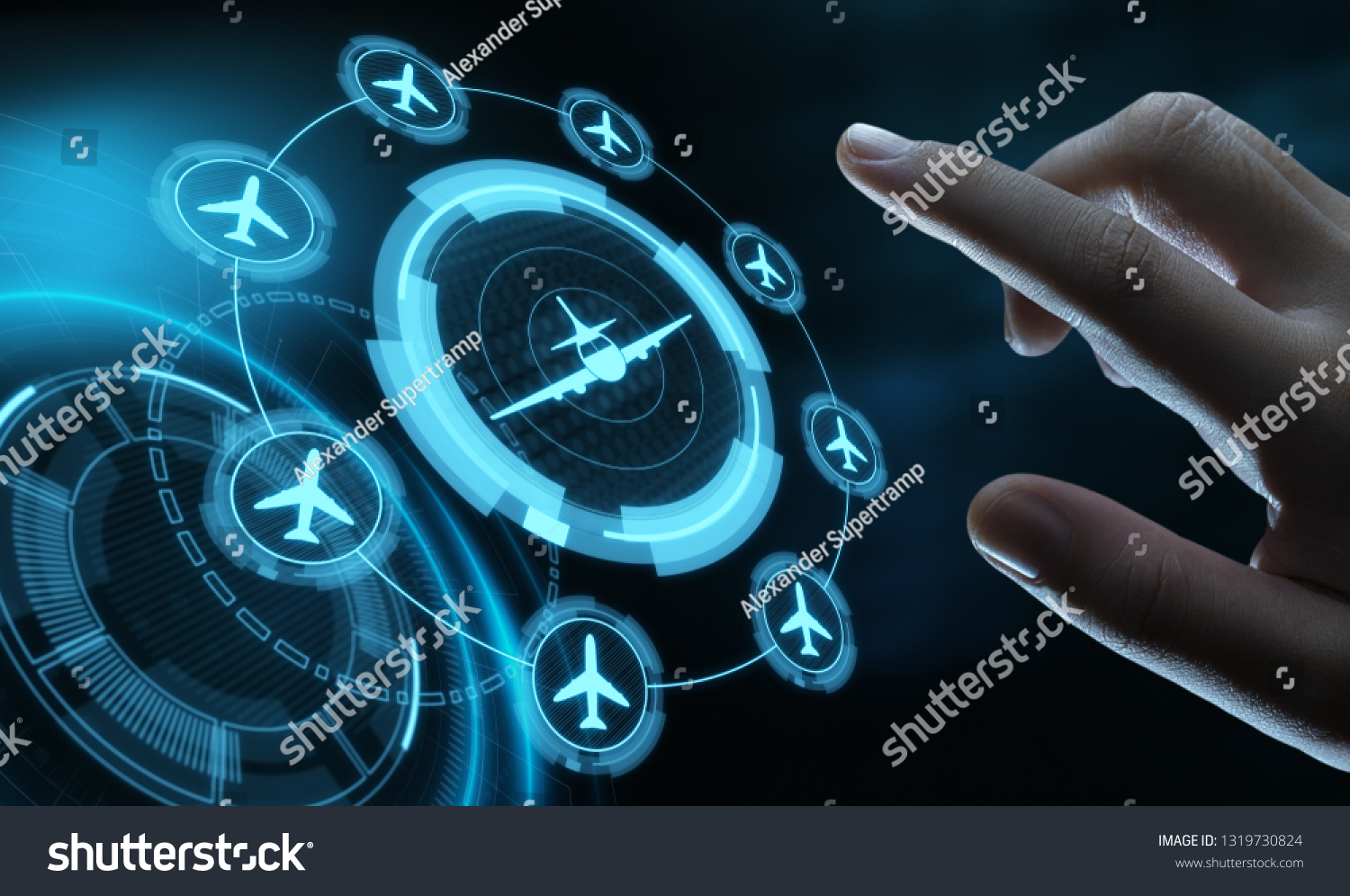 Business Technology Travel Transportation concept with planes. #1319730824