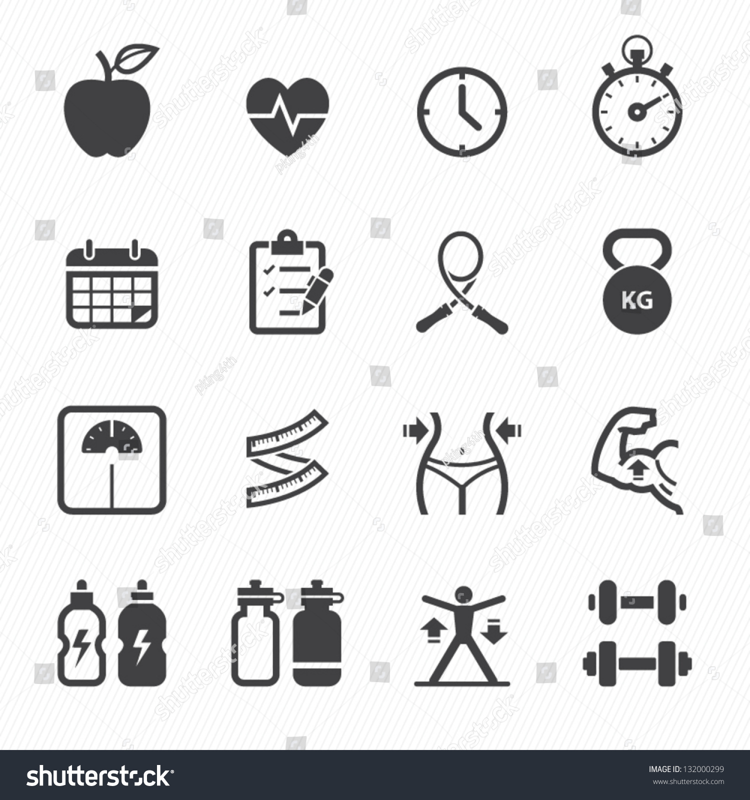 Fitness and Health icons with White Background #132000299
