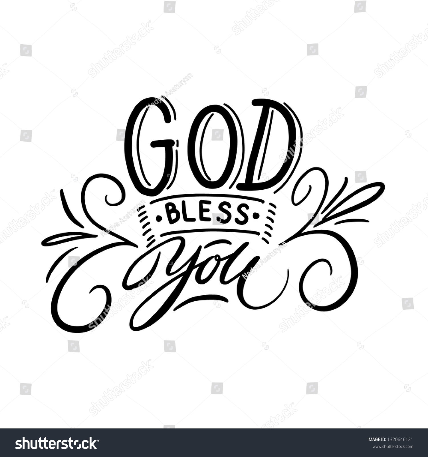 God bless You - Vector illustration with hand - Royalty Free Stock ...