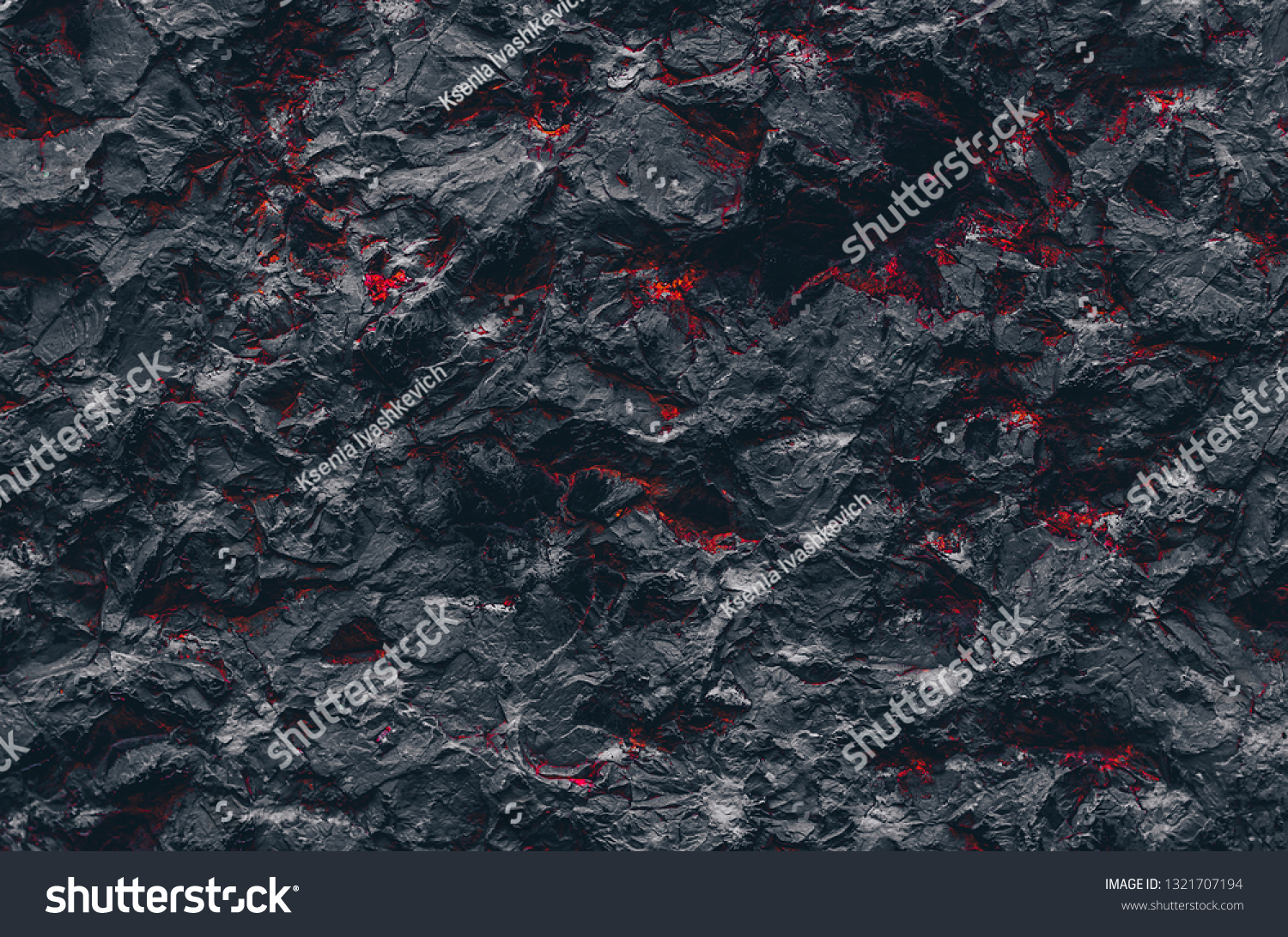 Rock background. Fire lava. Rough structure mineral. Stone wall. Rock texture. Stone background. Abstract wallpaper. Stone texture. Black background. Rock pile. Painted wall #1321707194