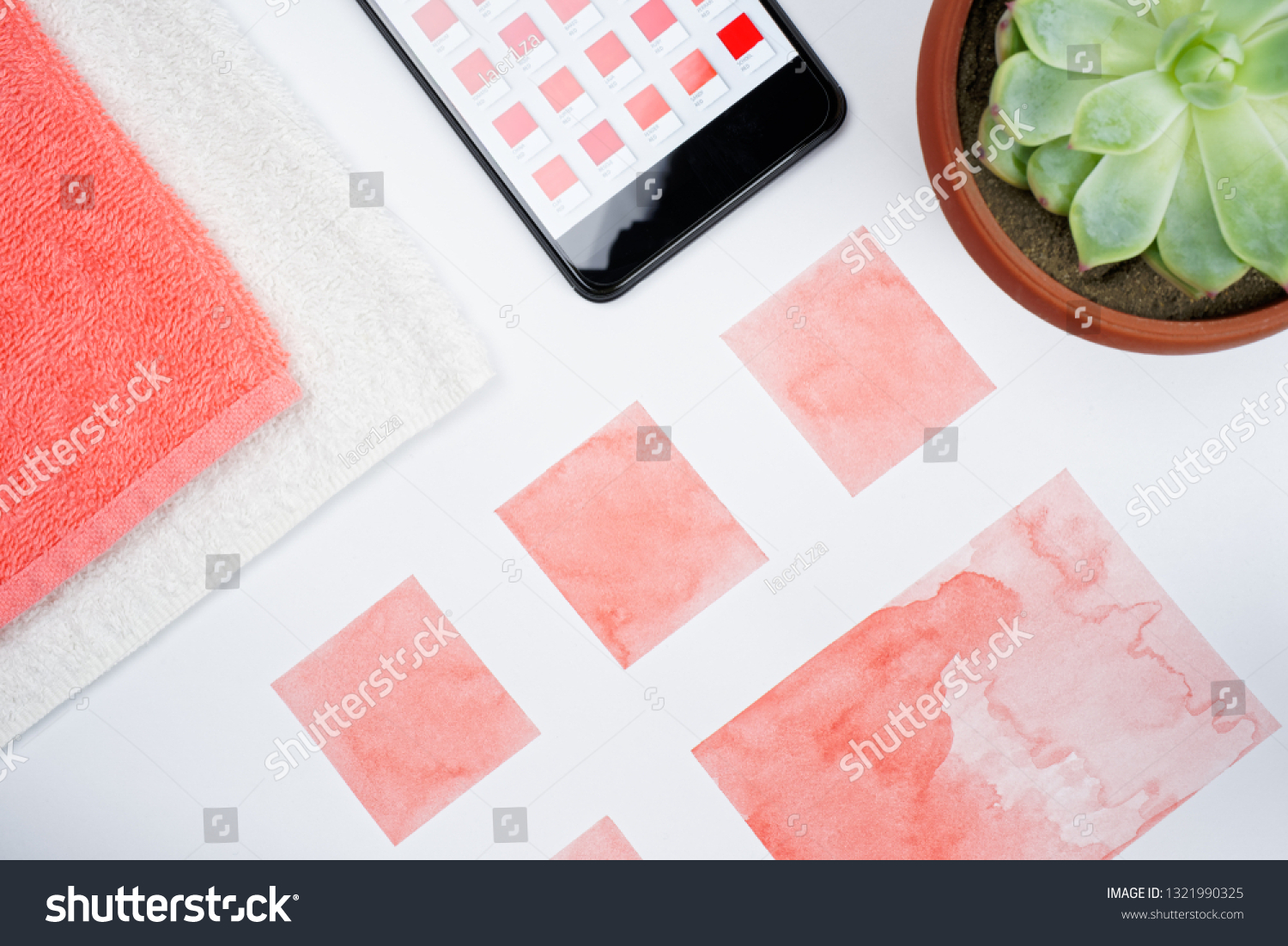 Flat lay red collage. #1321990325