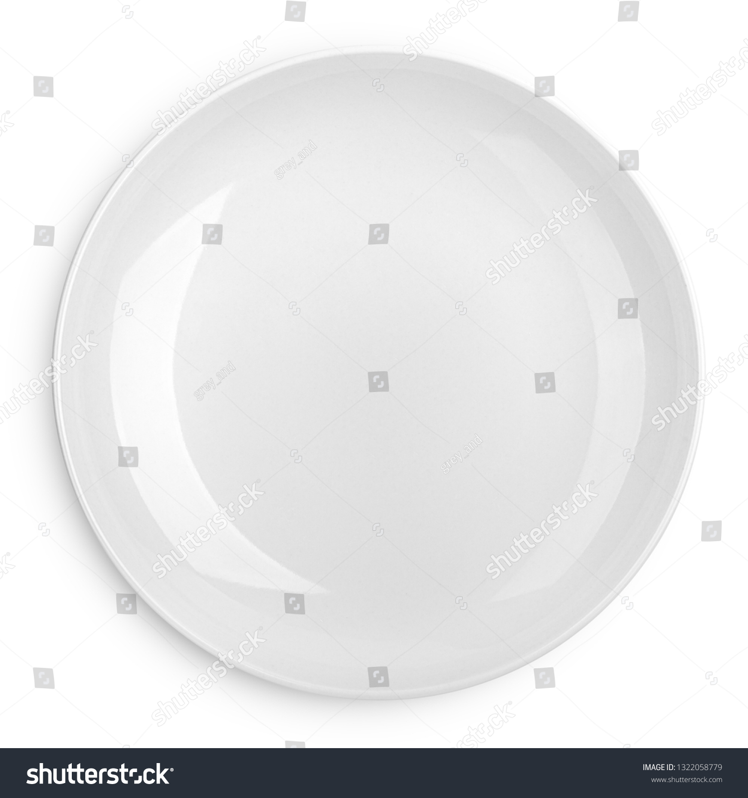 Empty plate, isolated on white background, clipping path, full depth of field #1322058779