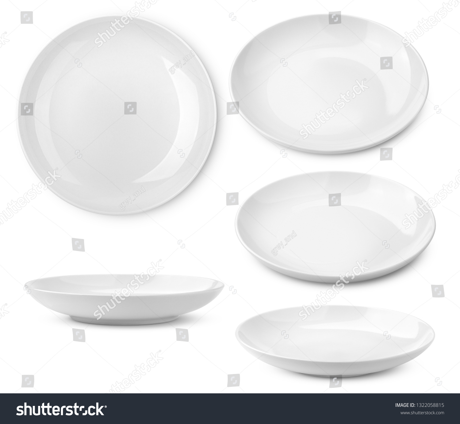 Empty plate, isolated on white background, clipping path, full depth of field #1322058815
