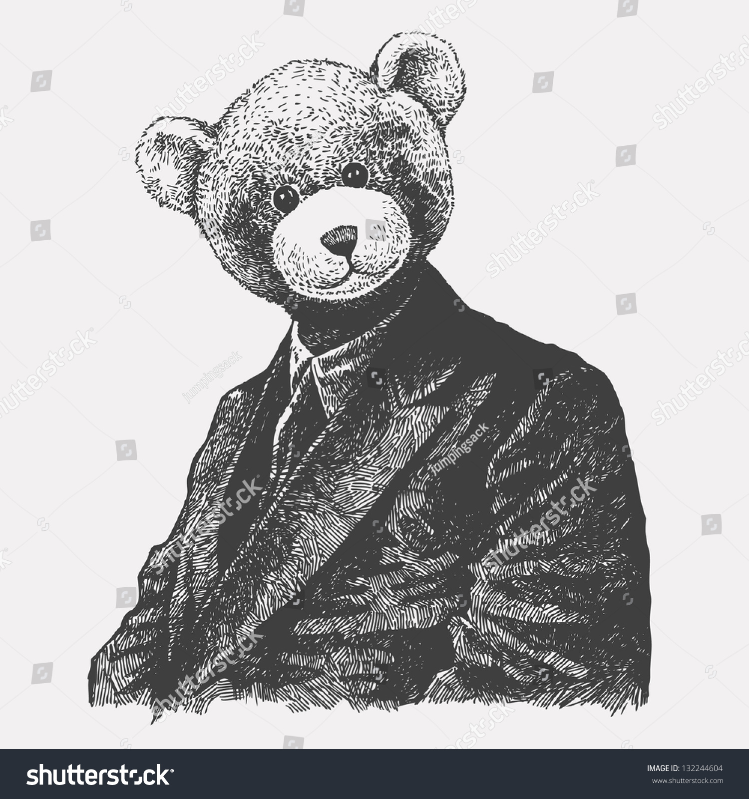 Man In A Bear Mask Drawing Style Stock Photo 132244604 Avopix Com
