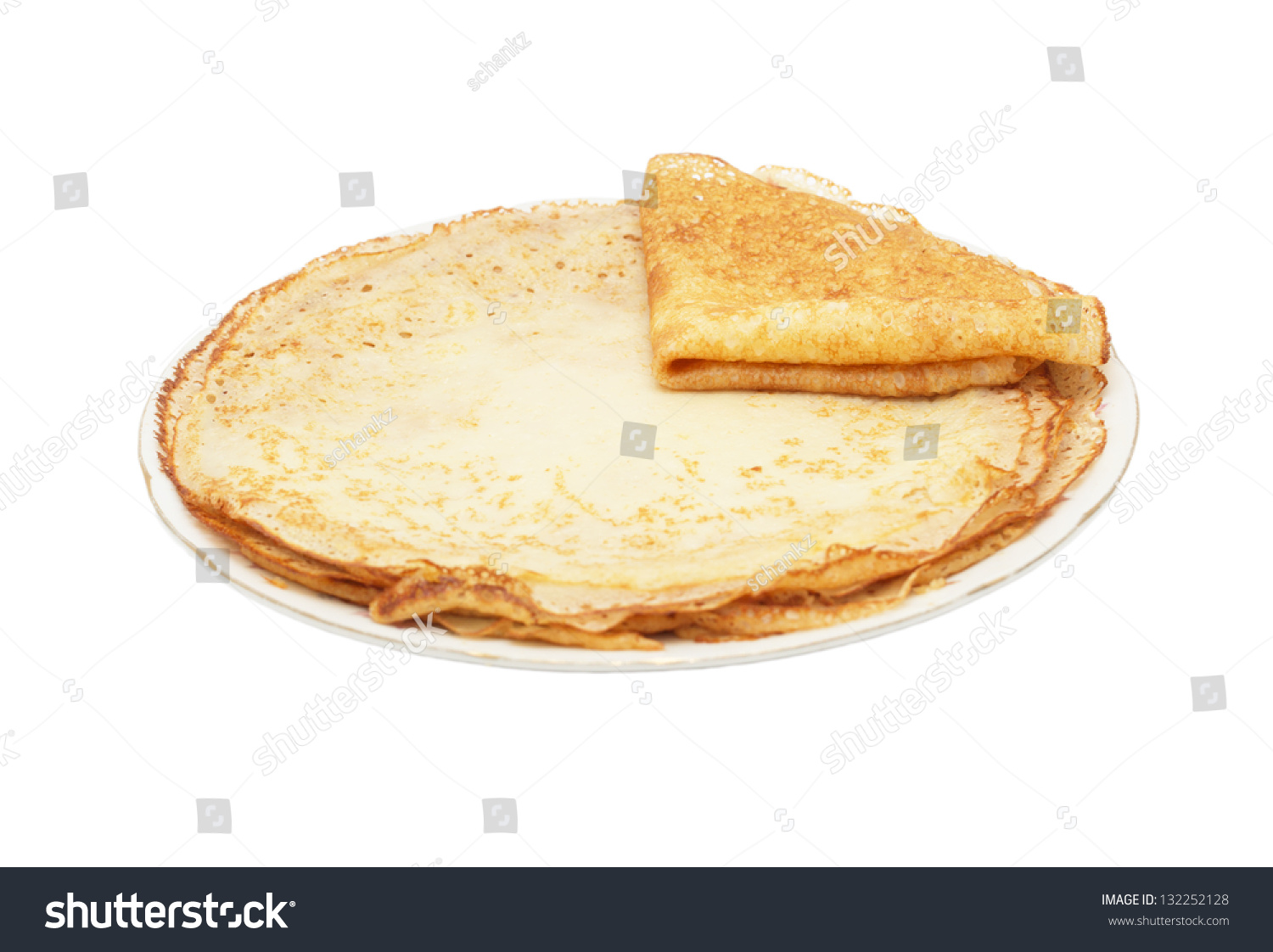 traditional russian crepes, isolated on white #132252128