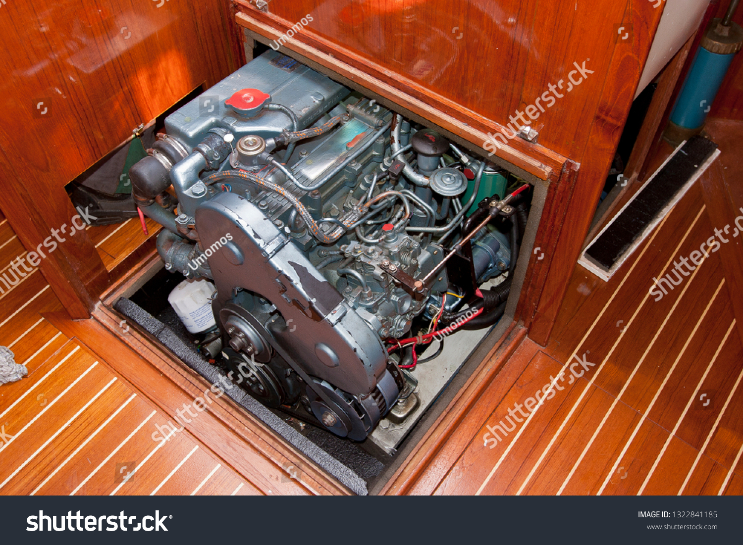 Inboard engine on a saling yacht #1322841185